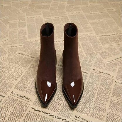 Refined ankle boots with block heel and modern accents for women | Selene