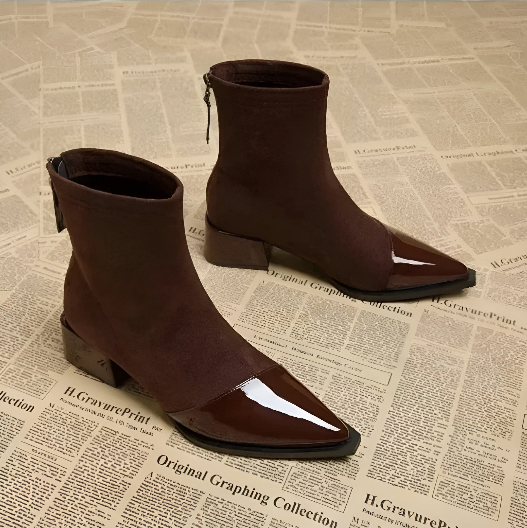 Refined ankle boots with block heel and modern accents for women | Selene