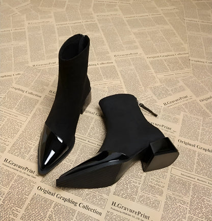 Refined ankle boots with block heel and modern accents for women | Selene