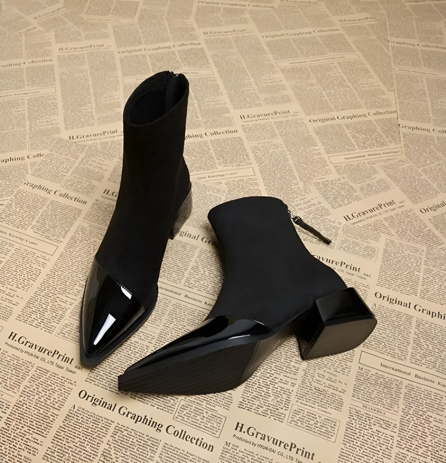 Refined ankle boots with block heel and modern accents for women | Selene