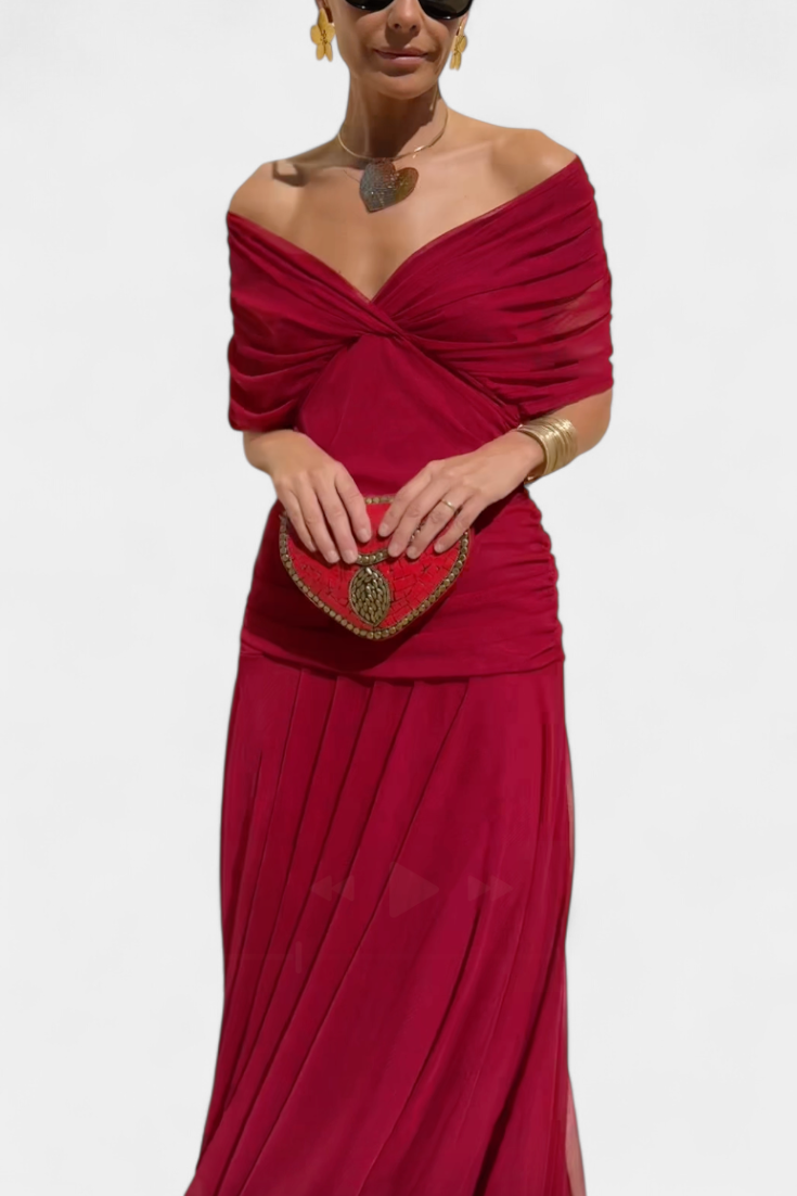 Long floral V-neck maxi dress for women | Vivian