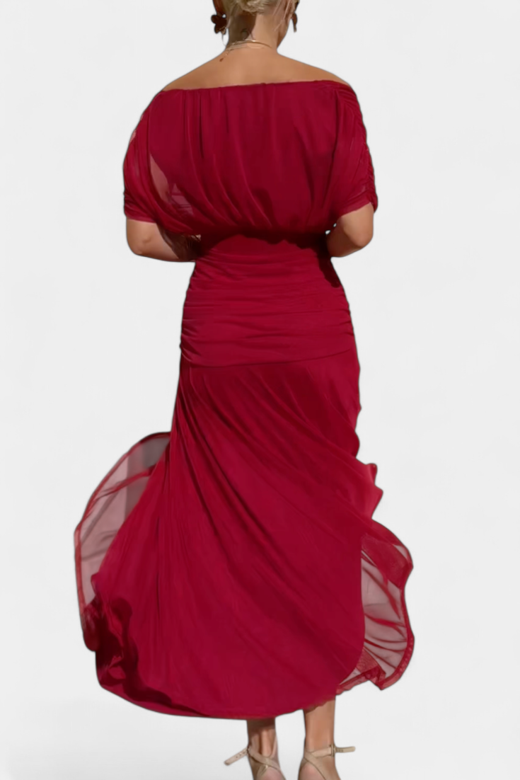 Long floral V-neck maxi dress for women | Vivian
