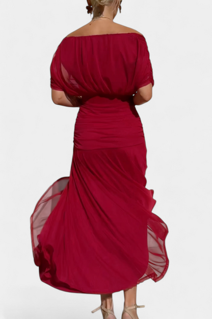 Long floral V-neck maxi dress for women | Vivian