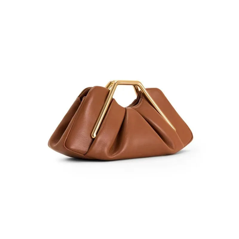 Sadie | Women's Origami Fold Clutch Bag with Gold Handle