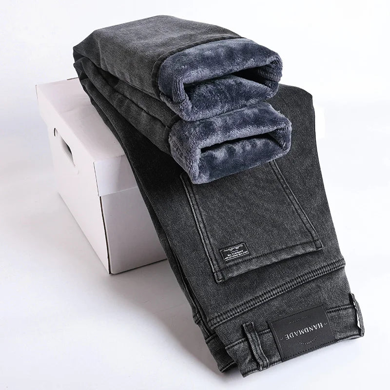 Fleece lined classic denim jeans for men | Kellan