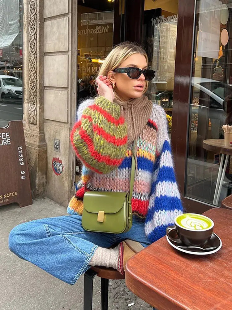Colorful mohair sweater for women | Celestine