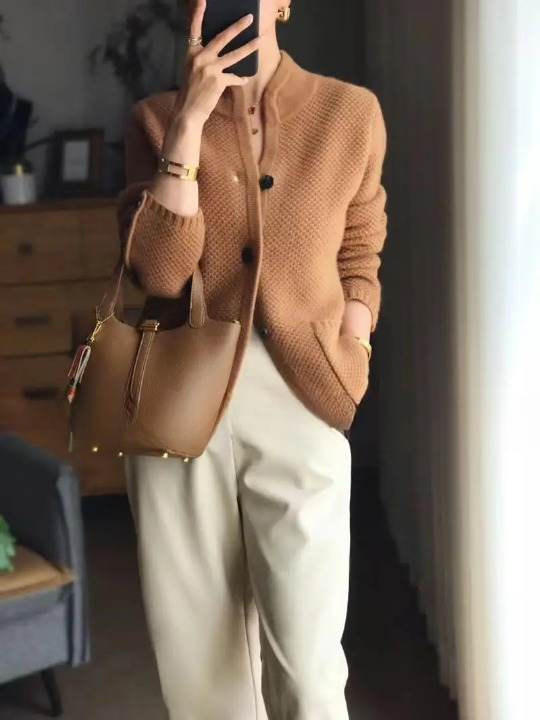 Timeless button-up cardigan with graceful fit for women | Elowen