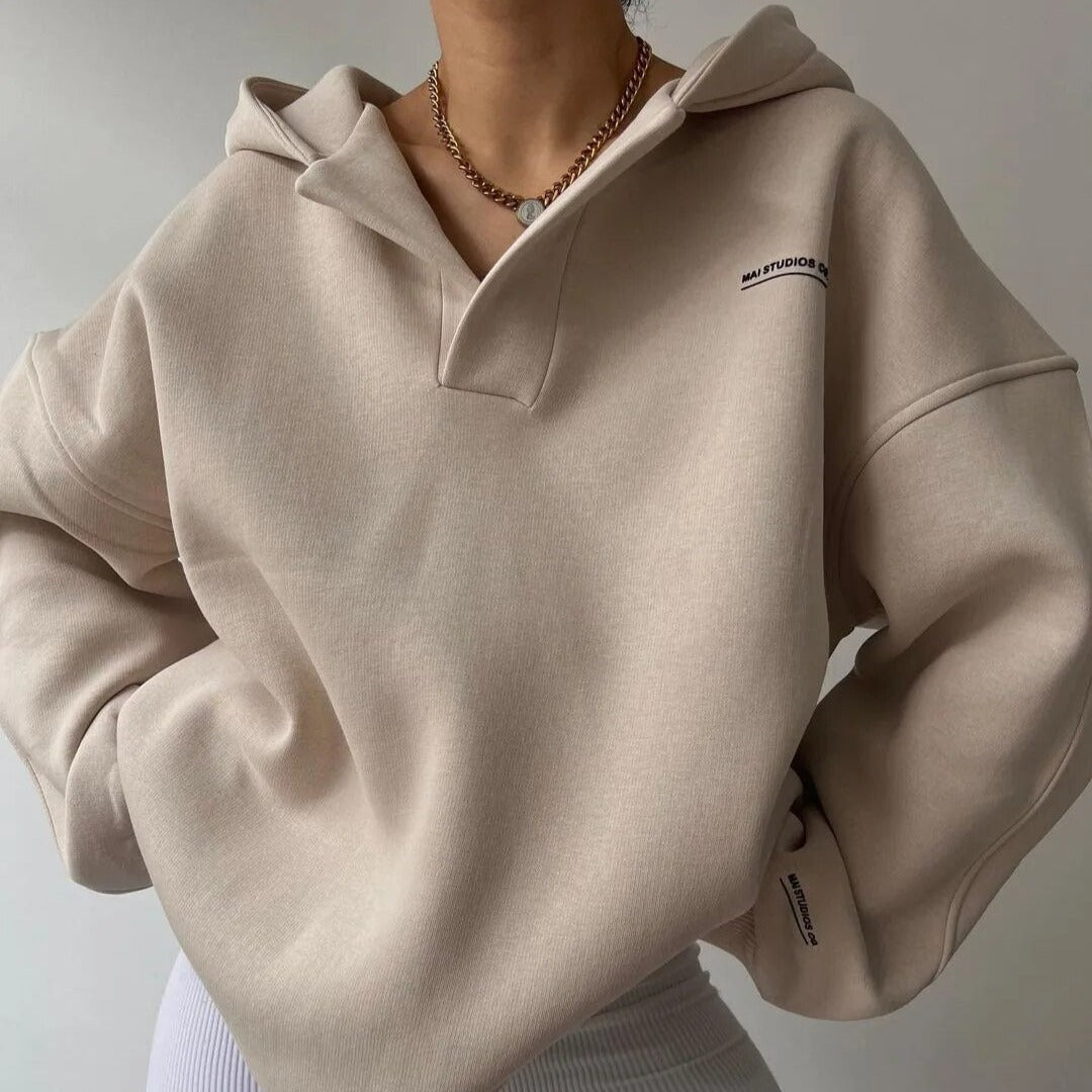 Marguerite | Women's Oversized Crossover Hood Hoodie