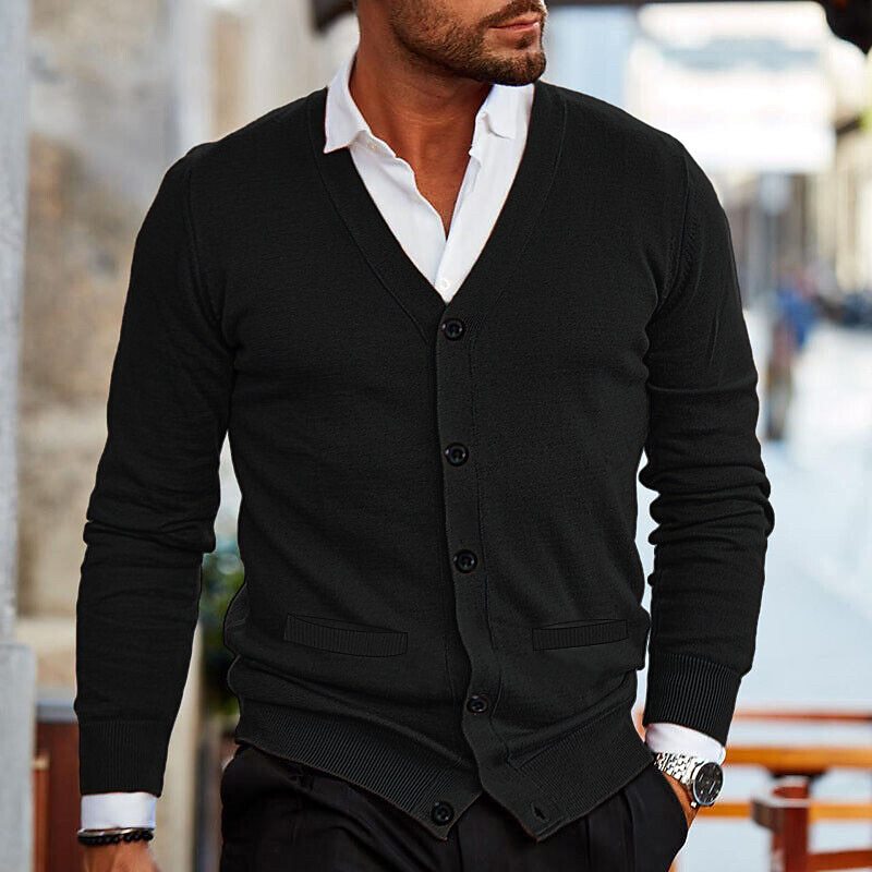 Moreau | Men's V Neck Button Front Cardigan