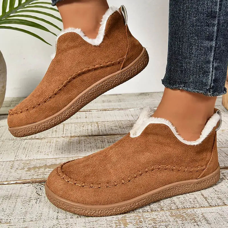 Karylle | Women's Faux Fur Lined Shoes with Rubber Sole