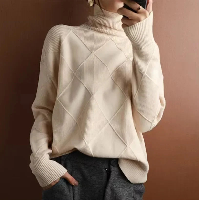 Allegra Diamond Knit Cashmere Sweater for Women | Celestine
