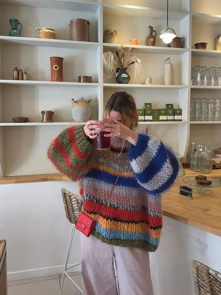 Colorful mohair sweater for women | Celestine