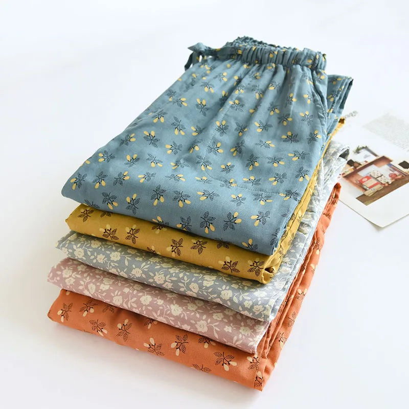 Relaxed floral lounge pants for women | Solene