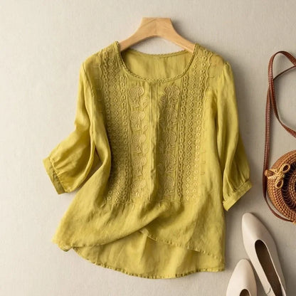 Flowing embroidered blouse for women | Celeste