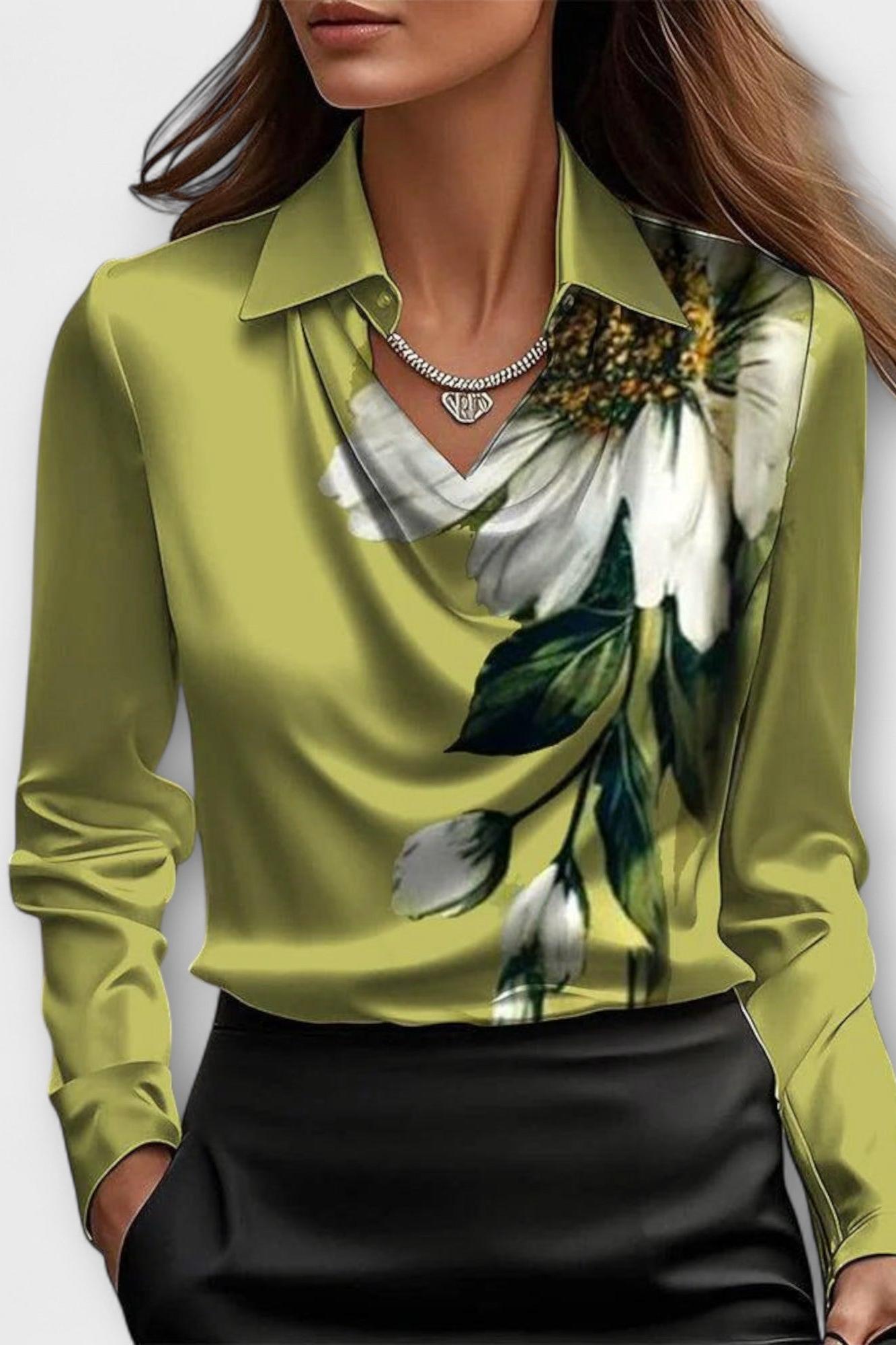 Elegant satin shimmer everyday blouse for women | Sofia