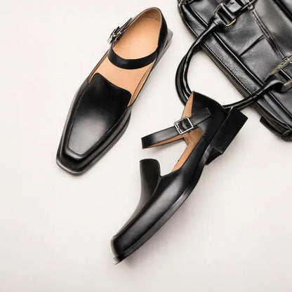 Contemporary black strappy sandals for men | Matteo