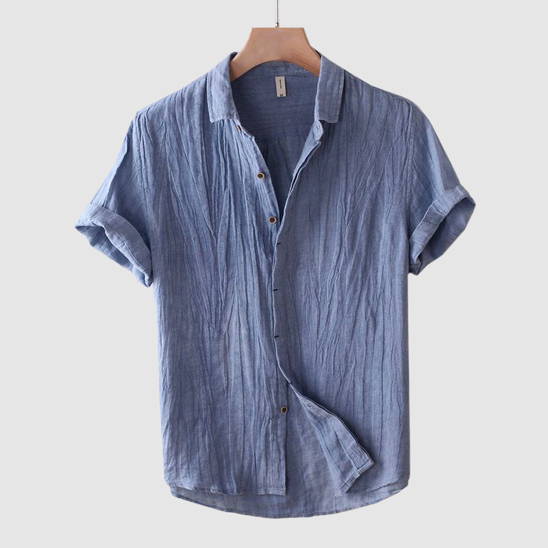 Casual short-sleeve linen shirt for men | Lorenzo