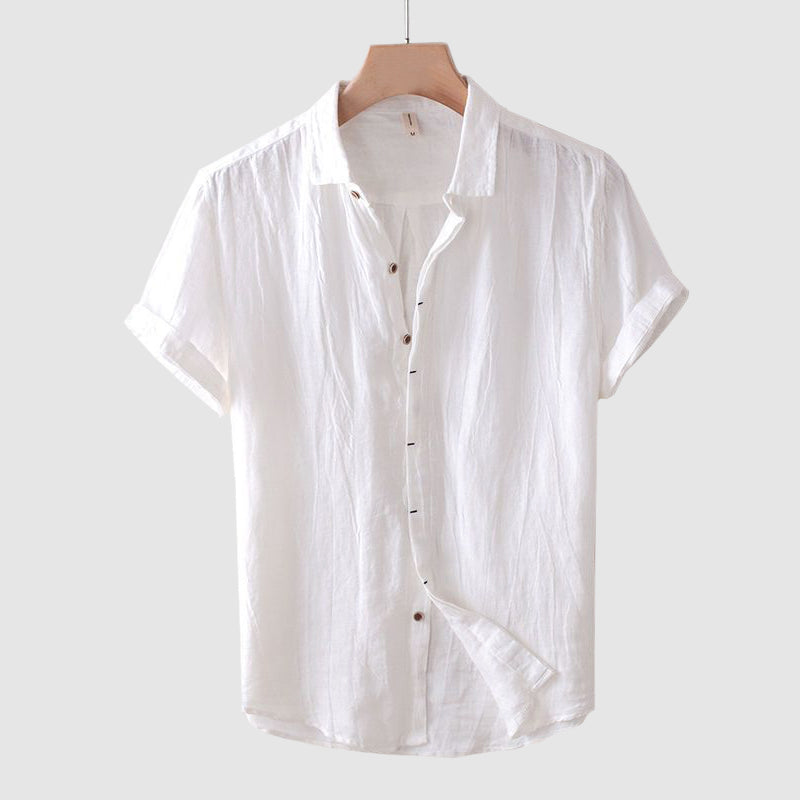 Casual short-sleeve linen shirt for men | Lorenzo