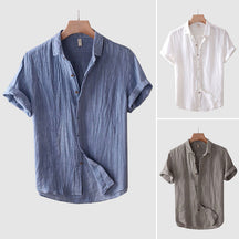 Casual short-sleeve linen shirt for men | Lorenzo
