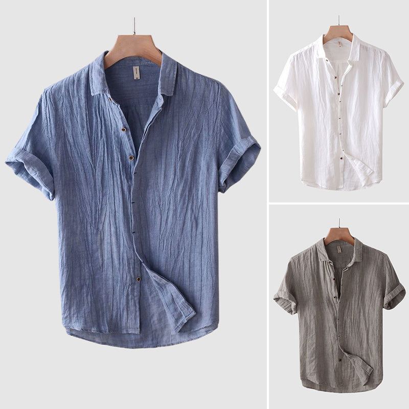 Casual short-sleeve linen shirt for men | Lorenzo
