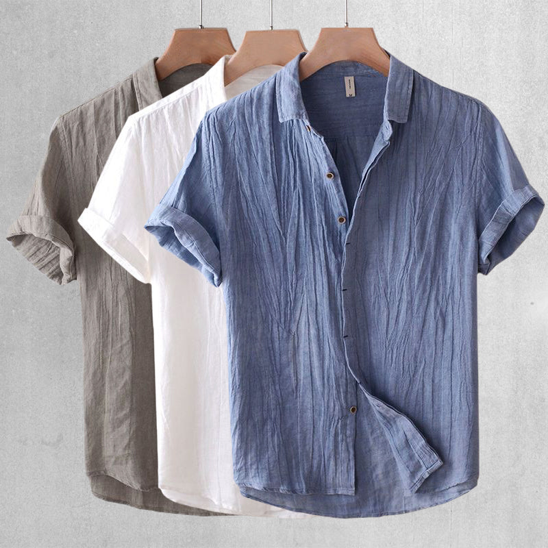 Casual short-sleeve linen shirt for men | Lorenzo