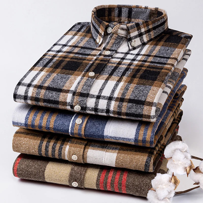 Classic plaid shirt with chest pocket for men | Arden