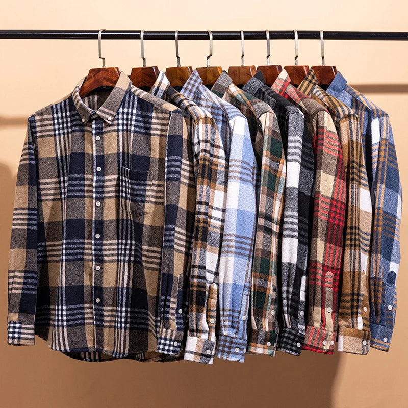 Classic plaid shirt with chest pocket for men | Arden