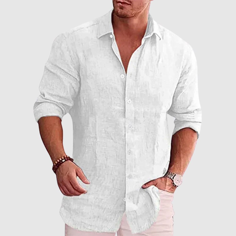 Rustic Textured Button-Up Shirt for Men | Alaric
