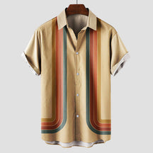 Retro striped short-sleeve shirt for men | Matteo