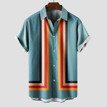 Retro striped short-sleeve shirt for men | Matteo