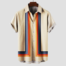 Retro striped short-sleeve shirt for men | Matteo