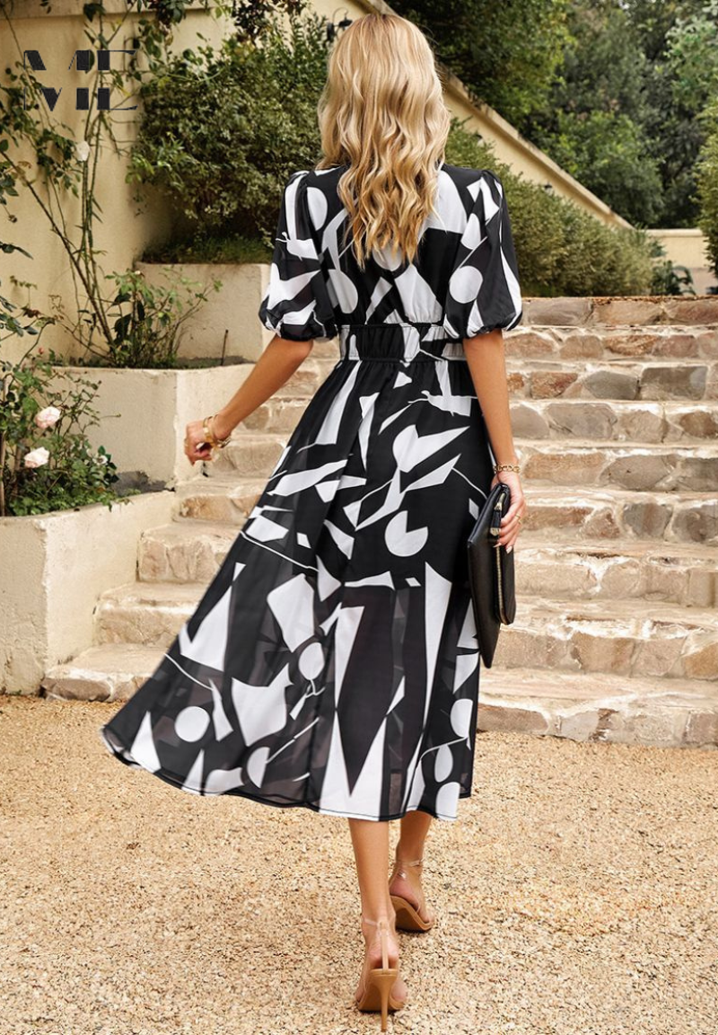 Vibrant floral summer flowing dress for women | Chloe
