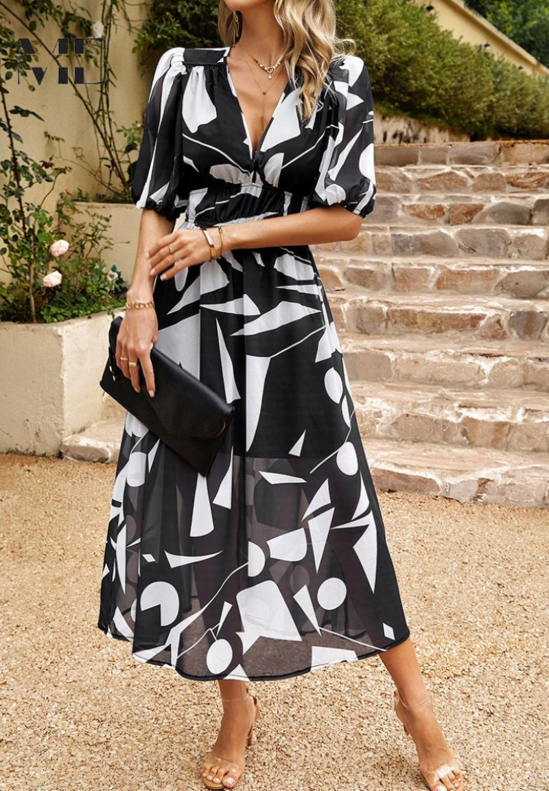 Vibrant floral summer flowing dress for women | Chloe