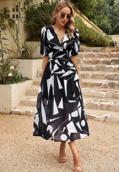 Vibrant floral summer flowing dress for women | Chloe