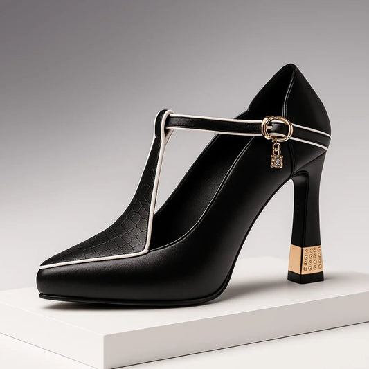 Classic vixen block-heel everyday heels for women | Vivienne