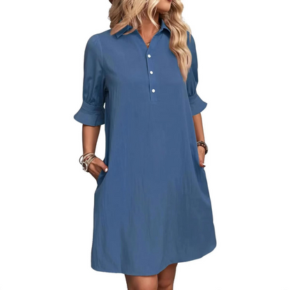 Casual button-down shirt dress for women | Franchesca