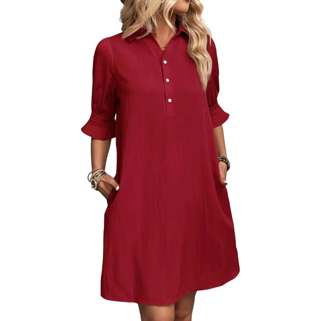 Casual button-down shirt dress for women | Franchesca