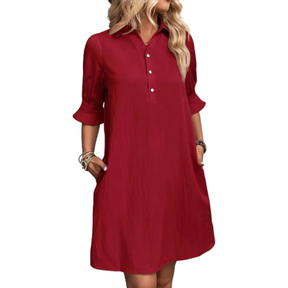 Casual button-down shirt dress for women | Franchesca