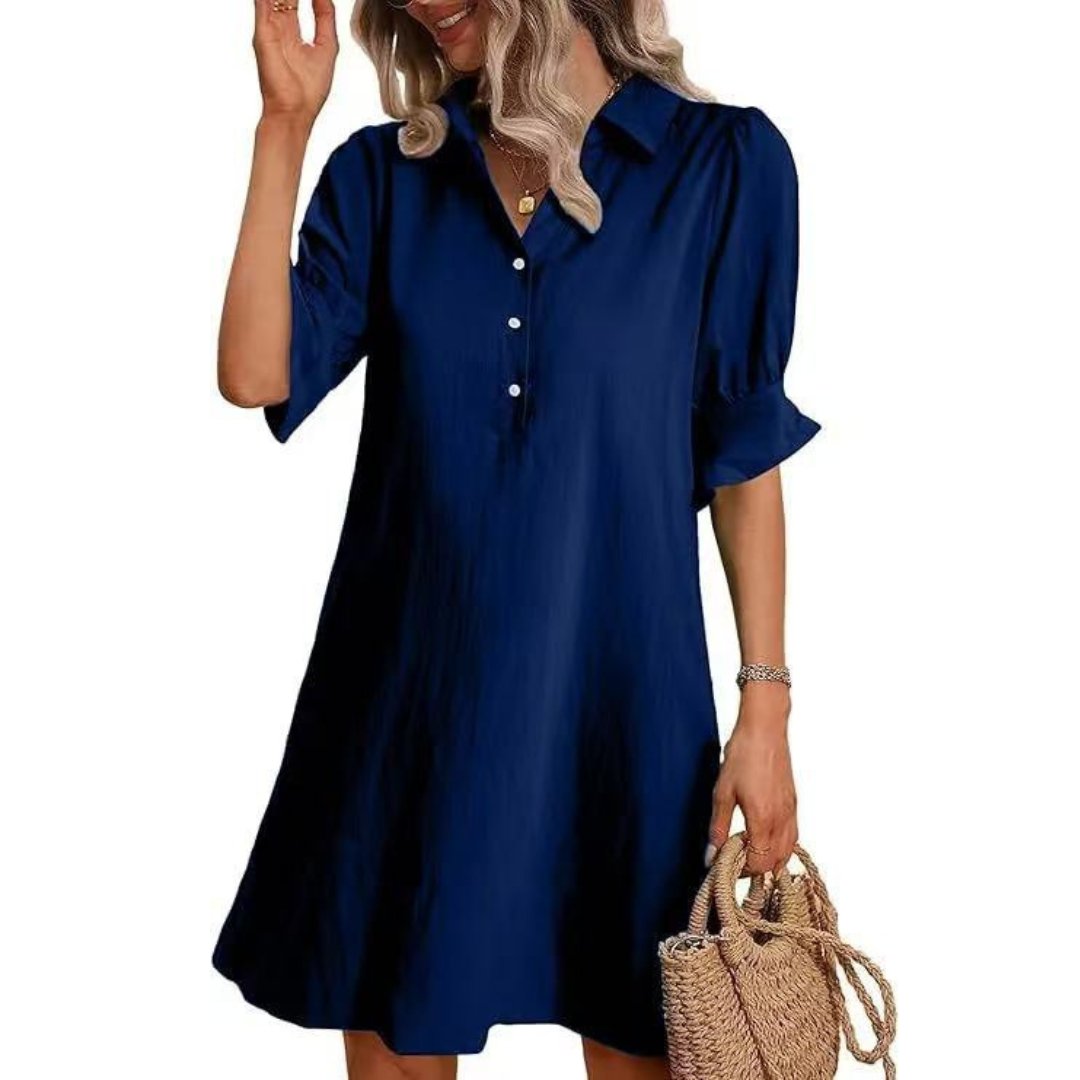 Casual button-down shirt dress for women | Franchesca