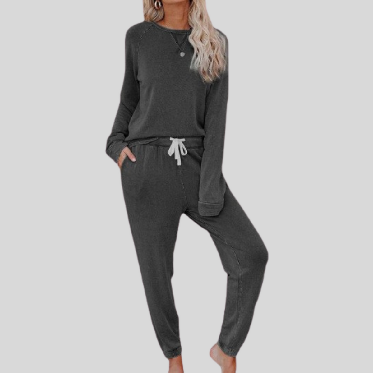 Casual long-sleeve sweatpants co-ord set for women | Jocelyn