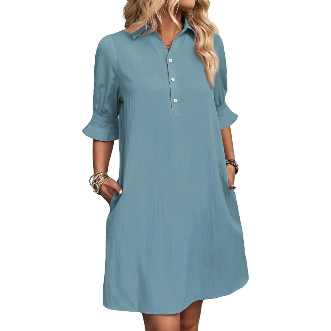 Casual button-down shirt dress for women | Franchesca