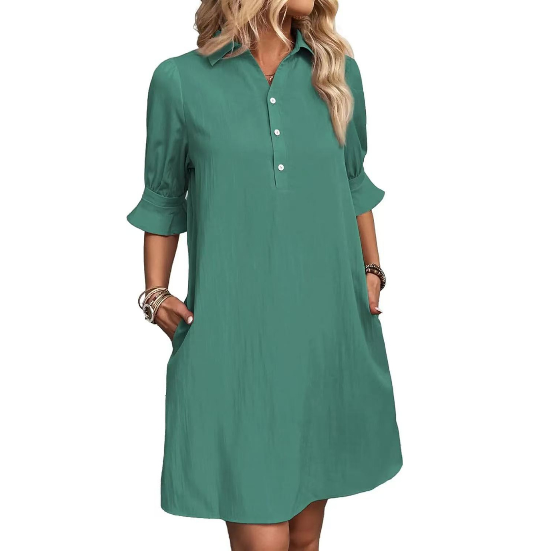 Casual button-down shirt dress for women | Franchesca