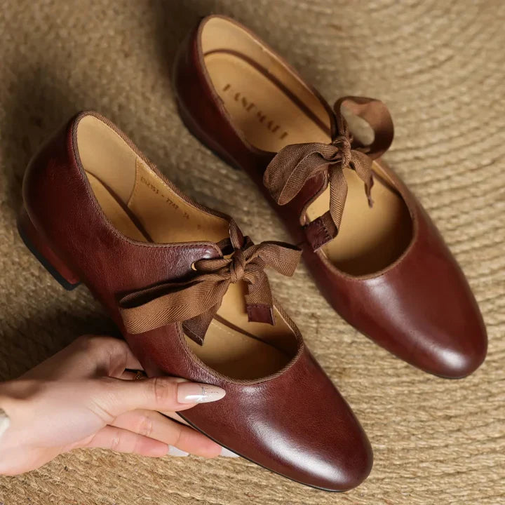 Chic lace-up ballet flats for women | Marvella