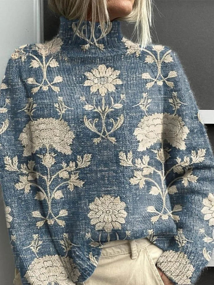Beatrice | Women's Turtleneck Knit Sweater with Ribbed Cuffs