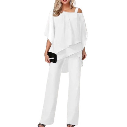 Graceful batwing sleeve formal pantsuit for women | Celeste