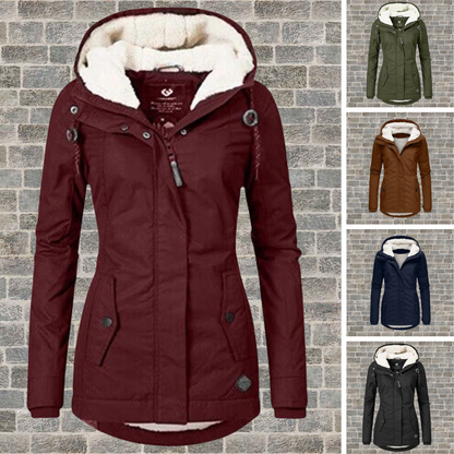 Valerine | Women's Hooded Pleated Jacket with Pockets