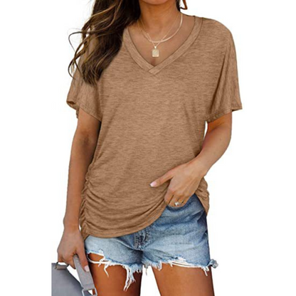 Classic V-neck loose-fit everyday shirt for women | Eily