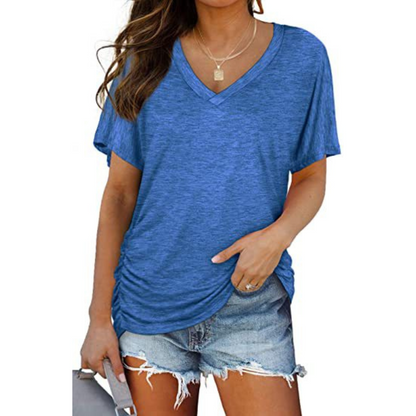 Classic V-neck loose-fit everyday shirt for women | Eily