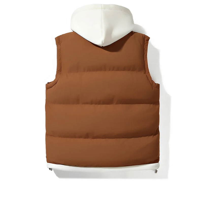 Soft shell hooded puffer gilet for everyday layering | Arlo