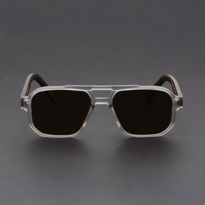 Bold-cut aviator sunglasses with blackout lenses for men | Kaelen